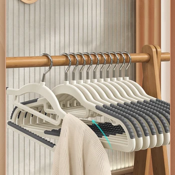 Пластиковая вешалка, бытовая нескользящая вешалка для одежды с защитой от плеч, поддерживает сухую и влажную одежду двойного назначения.