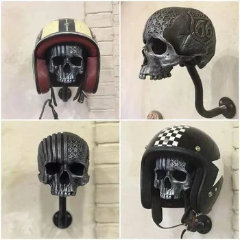 Креативный крутой держатель мотоциклетного шлема с черепом, настенная вешалка для шлема для взрослых, Вешалка для хранения пальто, держатель велосипедного шлема, Декор стен