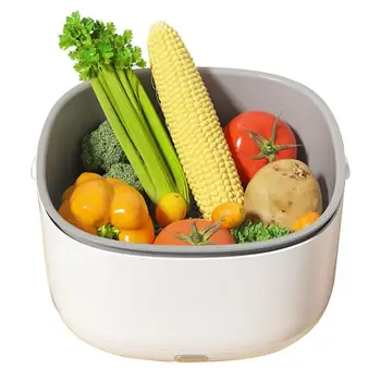 Очиститель фруктов и овощей, Электрическая корзина для овощей, Высокоэффективное Двухслойное ведро для чистки, Беспроводная чаша