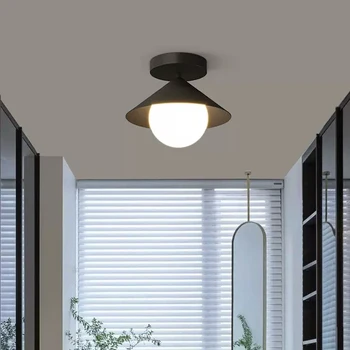 Скандинавский светодиодный потолочный светильник Минималистичный Железный Акриловый светильник для освещения гостиной, прихожей, прохода, спальни, балкона, подсветки