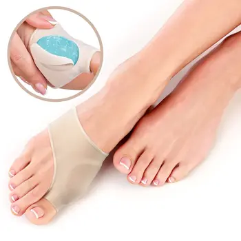 1 пара гелевых прокладок для коррекции большого пальца стопы из эластичного нейлона, защита от вальгусной деформации, разделитель пальцев, ортопедические принадлежности для ухода за ногами