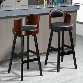 Черный Кухонный барный стул, офисные стулья из современного Европейского дерева, Роскошный Дизайн стойки, шезлонг, Барная мебель для дома