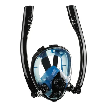 Маска для подводного плавания, силиконовая маска с двойной трубкой, полностью сухая маска для дайвинга, маска для плавания для взрослых, Очки для подводного плавания, автономное подводное дыхание