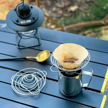 Складная чашка с кофейным фильтром, портативная мини-кофеварка для приготовления эспрессо из нержавеющей Стали, капельница для кемпинга на открытом воздухе