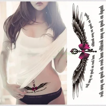 Водонепроницаемая временная татуировка на теле, тату-наклейки с крыльями ангела большого размера, флэш-тату, поддельные татуировки для девушек и женщин