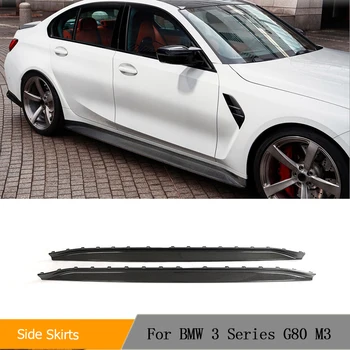 Обвесы Боковых Юбок Автомобиля Для BMW 3 Серии G80 M3 2019-2022 Обвесы Боковых Дверей, Юбки Бампера, Удлинитель Для Губ Из Углеродного Волокна