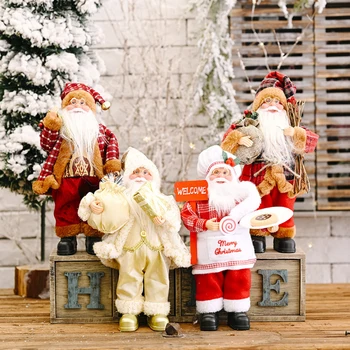 Кукла Санта-Клауса 2023 Рождественский Орнамент Для Рабочего Стола Веселые Рождественские Украшения Для Дома Подарки Для детей Новый Год 2024 Navidad Natal