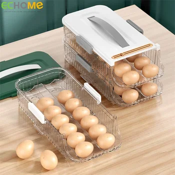 Ящик для хранения яиц, Дозатор яиц, Органайзер, контейнер для скручивания яиц, подставка для яиц, держатель холодильника, Организации лотков, Кухонные Принадлежности