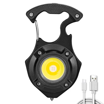COB LED Кемпинговые Фонари Type-C Зарядка USB Мини-Лампа Для Осмотра Автомобиля Разбитое Окно Молоток Дисплей Питания Водонепроницаемое Осветительное Оборудование