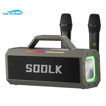Беспроводная портативная колонка SODLK мощностью 150 Вт, перезаряжаемая звуковая коробка, громкая стереосистема с двумя микрофонами и дистанционным управлением