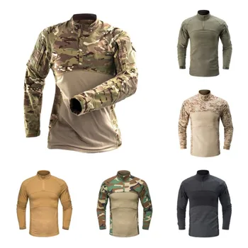 Мужские военные рубашки-карго с длинным рукавом, быстросохнущая тактическая рубашка для рыбалки, Камуфляжная армейская боевая рубашка, охотничья рубашка, мужская одежда для кемпинга