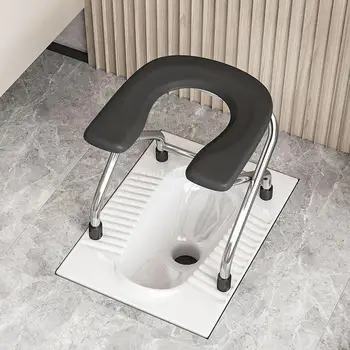 U образный складной стул для сидения Стул для беременных пожилых людей Стул для унитаза Стул для унитаза из нержавеющей стали Туалетный стул для сидения на корточках Туалет