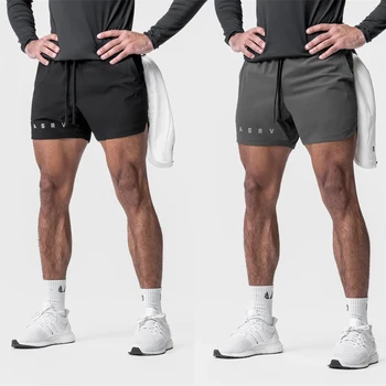Мужская одежда Новые Летние Спортивные Повседневные шорты для бега трусцой В тренажерном зале, Быстросохнущие Дышащие Эластичные пляжные брюки для бодибилдинга
