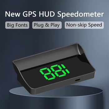 HD Автомобильный головной дисплей HUD Проектор лобового стекла Зеленая Система GPS Спидометр Универсальные Аксессуары для Автоэлектроники Скорость миль в час