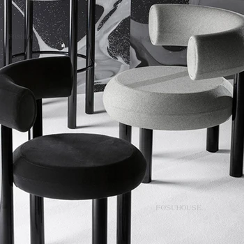 Современные минималистичные бархатные обеденные стулья для домашней кухни, обеденный стул со спинкой, Дизайнерский Одноместный Толстый стул, мебель для столовой