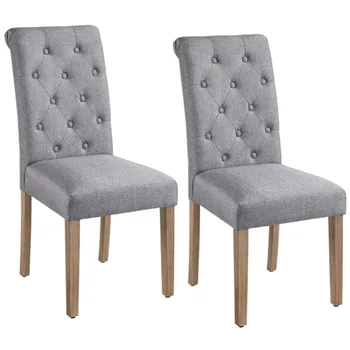 Обеденный стул Parson с мягкой обивкой с высокой спинкой, комплект из 2 предметов, серый, бесплатная доставка