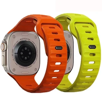 Новый Силиконовый Резиновый ремешок для часов Apple Ultra S8 45 мм 49 мм Красный Резиновый Новый Ремешок для часов Apple Watch SE 234567 38 мм 42 м 40 мм