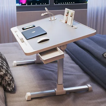 Прикроватный стол Верхний маленький столик в общежитии Складной Мобильный компьютер С регулировкой высоты Стол для ноутбука