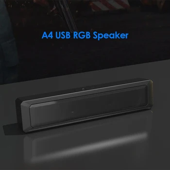 Проводная звуковая панель A4 6W RGB USB для ПК, домашнего кинотеатра, телевизора, стереодинамика объемного звучания