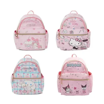 Новый мультяшный детский мини-рюкзак Hello Kitty Kuromi Cinnamoroll для девочек из детского сада, кожаный Маленький школьный ранец, детский рюкзак