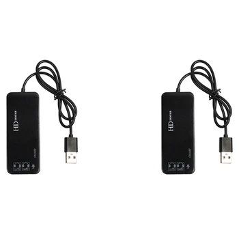 2X 3-Портовый USB 2.0 Концентратор Внешняя Звуковая карта 7.1 Ch Гарнитура Микрофон Адаптер для ПК Черный
