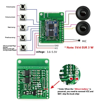 Аудиоприемный модуль QCC3034 BT 5.1 поддерживает плату усилителя мощности APT-X APTX-HD 3,6-5,5 В