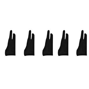 10 упаковок перчаток художника для планшета, перчатка для цифрового рисования, два пальца, утолщенная перчатка для отвода ладони для графического планшета (M)
