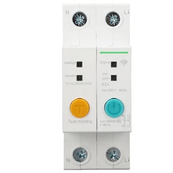 Автоматический выключатель Wi-Fi Домашний автоматический выключатель 2P 30 мА при переменном токе 230 В Защита от утечки MCB Пульт дистанционного управления 63A для бытовой техники